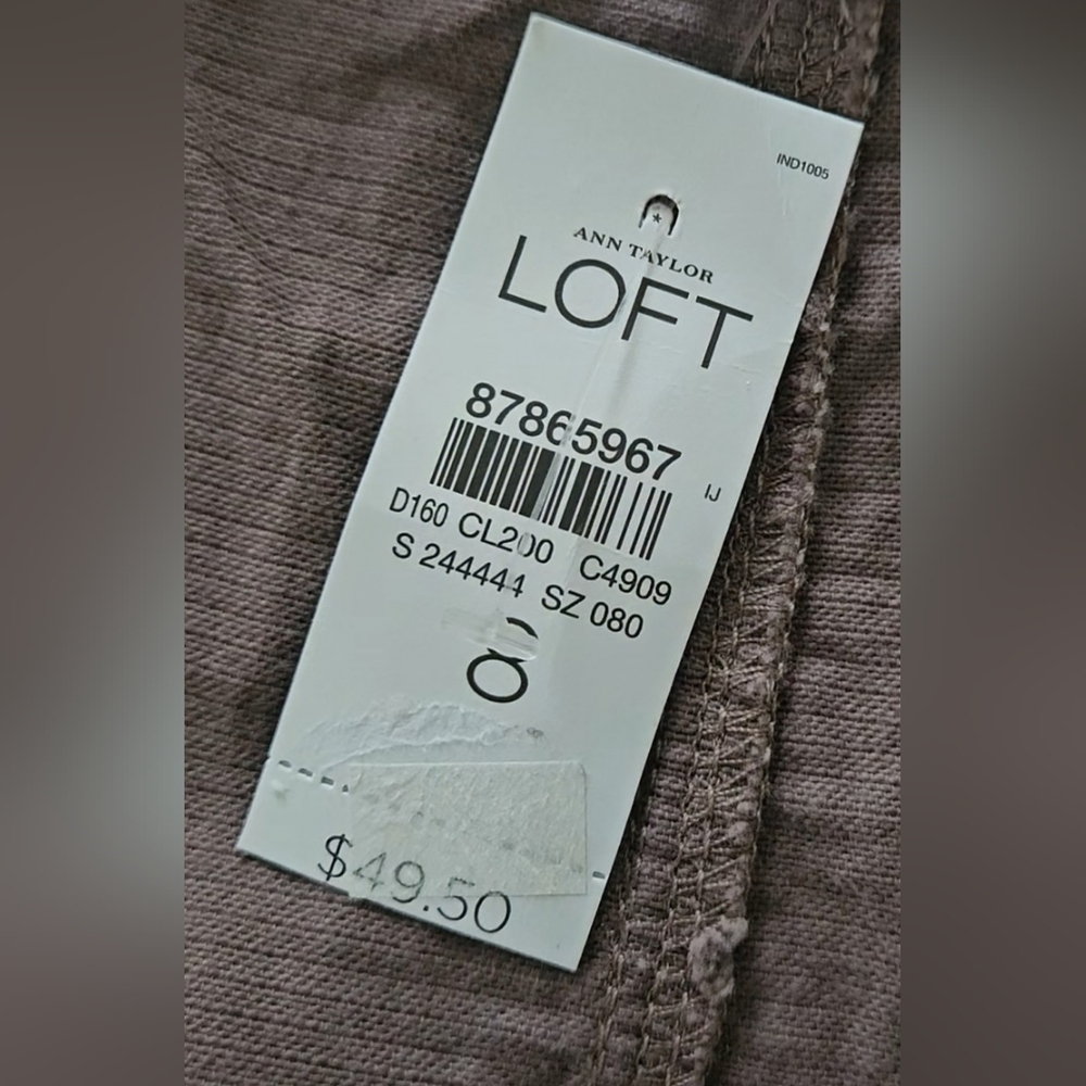 NWT Ann Taylor LOFT 100% Cotton Taupe Skirt - Size 8 - Picture 7 of 7
